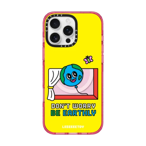 DON'T WORRY BE EARTHLY | iPhone 16 Pro Max / Impact Case MagSafe Compatible / Pink Fizz | Image 1