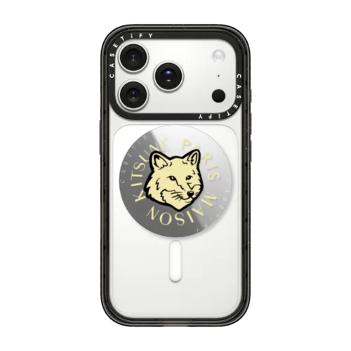 Maison Kitsuné Pastel Yellow Fox Head Gripstand | Snappy Grip Stand / Snappy Mirror Grip Stand MagSafe Compatible / Silver | Image 1