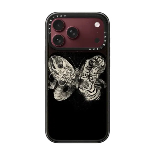 Dragon Tiger Tattoo Butterfly | iPhone 18 Pro Max / Impact Case MagSafe Compatible - Glossy / Glossy Black | Image 1