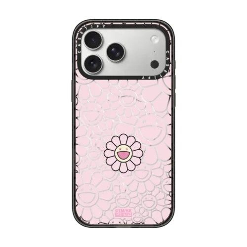 SUPERFLAT FLOWER PHONE CASE (PINK) | iPhone 17 Pro Max / Impact Case MagSafe Compatible / Black | Image 1