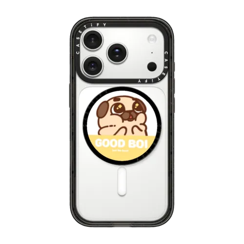 Puglie Pug Good Boi | Snappy Grip Stand / Snappy Grip Stand MagSafe Compatible / Black | Image 1