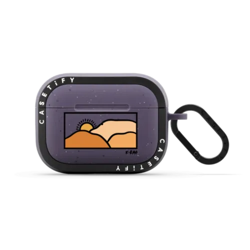 Sunset Peaks | AirPods Pro 2 / Earbuds Bounce Case / Matte Deep Purple | Image 1