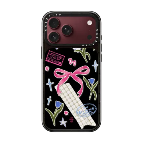 Ribbons And Tulips | iPhone 18 Pro Max / Impact Case MagSafe Compatible - Glossy / Glossy Black | Image 1