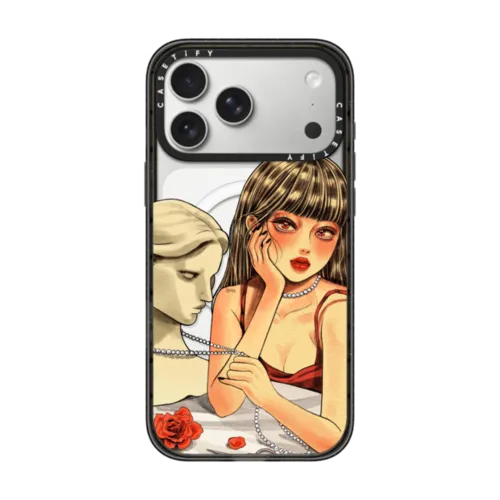 PEARL NECKLACE BY DAHYE | iPhone 17 Pro Max / Impact Case MagSafe Compatible / Black | Image 1