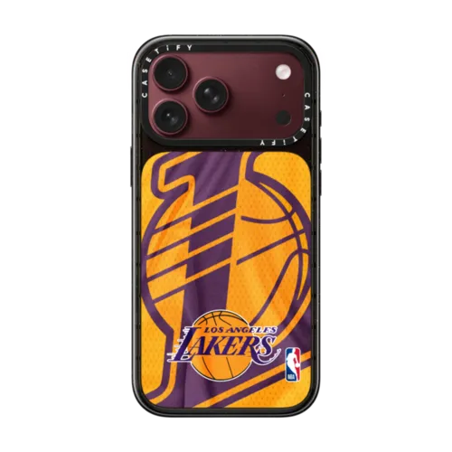 Los Angeles Lakers Hardwood Classic Jersey Case | iPhone 18 Pro Max / Impact Case MagSafe Compatible - Glossy / Glossy Black | Image 1