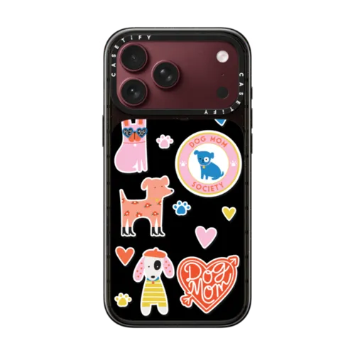 Dog Mom Stickers | iPhone 18 Pro Max / Impact Case MagSafe Compatible - Glossy / Glossy Black | Image 1