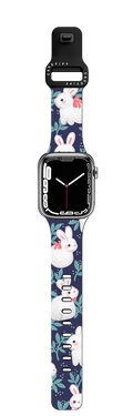 Cool Bunnies (Navy) by Purringcatco | Apple Watch Series 7-9 (45mm) / Impact Band / Black | Image 1