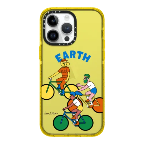 Cycling iPhone Case | iPhone 14 Pro Max / Impact Case / Yellow | Image 1