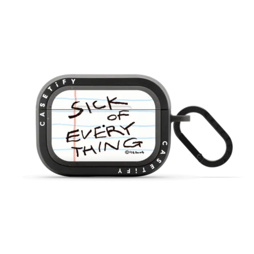 Doodles On A Notebook | AirPods Pro 2 / Earbuds Bounce Case / Matte Charcoal | Image 1