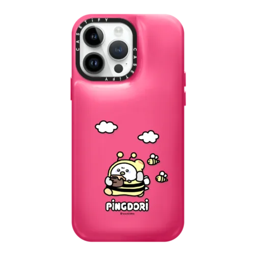 honeybee pingdori | iPhone 14 Pro Max / Pillow Case / Berry Pink | Image 1