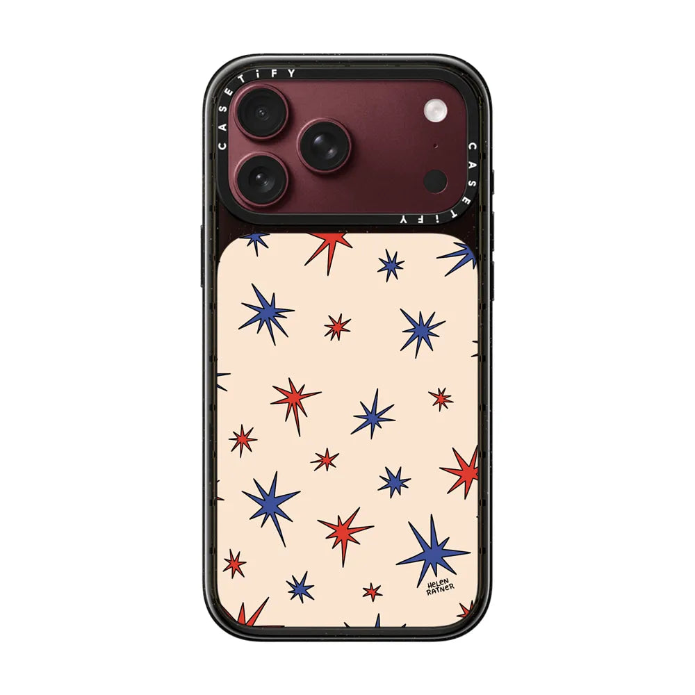 Galactic Glitter - Beige, Orange, and Blue Wonky Stars | Image 1