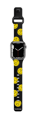 Time to Smile Pattern Watch Band | Apple Watch Series 7-9 (45mm) / Impact Band / Black | Image 1
