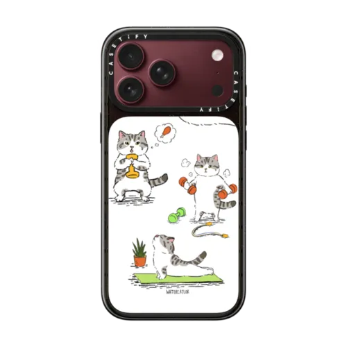 Bean The Cat Fitness | iPhone 18 Pro Max / Impact Case MagSafe Compatible - Glossy / Glossy Black | Image 1