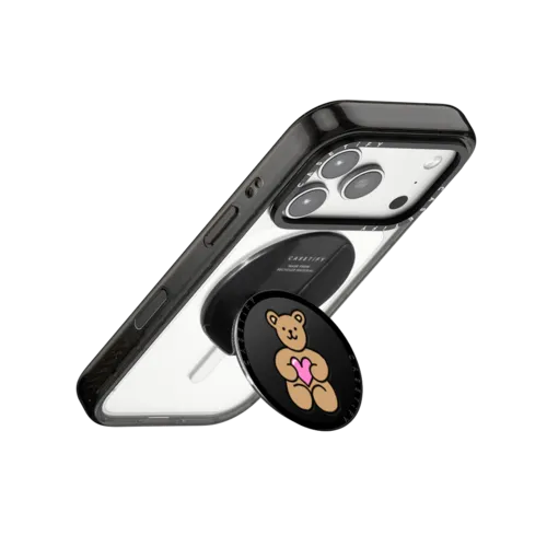 Teddy Bear Heart | Snappy Grip Stand / Snappy Grip Stand MagSafe Compatible / Black | Image 3