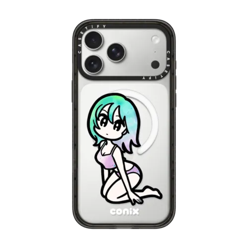 Sitting girl | iPhone 17 Pro Max / Impact Case MagSafe Compatible / Black | Image 1