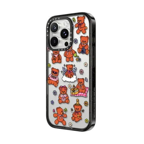 Teddy Bear Stickers | iPhone 16 Pro Max / Impact Case / Black | Image 2
