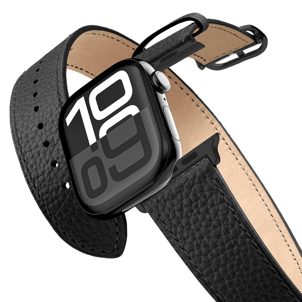 2-in-1 Italian Leather Band 46mm (Series 10) - Black | Image 1