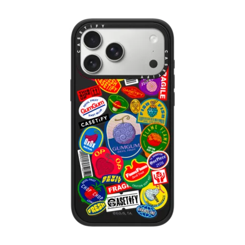 Devil Fruits Label Sticker Case | iPhone 17 Pro Max / Impact Case MagSafe Compatible / Matte Black | Image 1