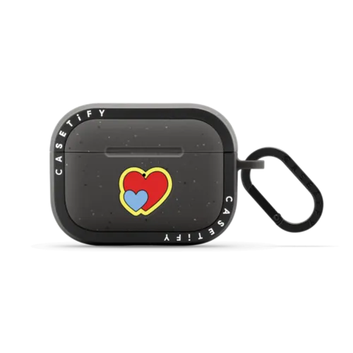 Hearts AirPods Pro Case by Quotes by Christie | AirPods Pro 2 / Earbuds Bounce Case / Matte Charcoal | Image 1