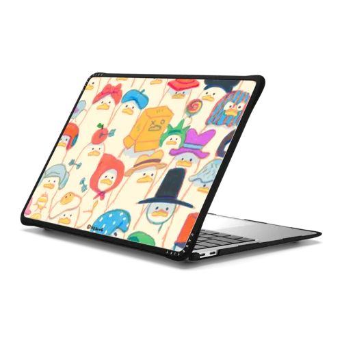 Duck Hat Parade | MacBook Air 13-inch (M1 / Intel) / MacBook Impact Case / Black | Image 1