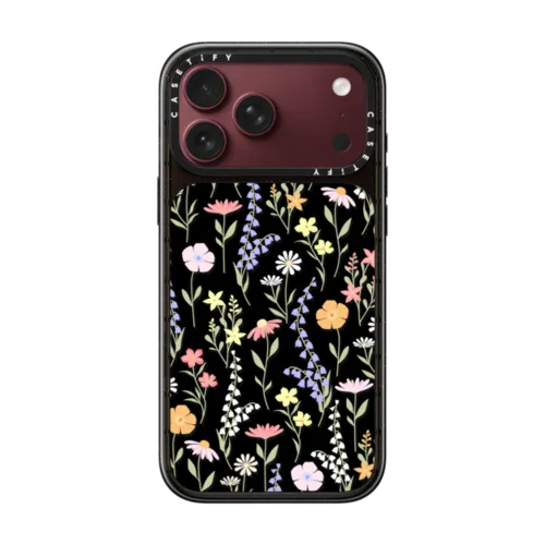cute little floral / pastel flowers pattern | iPhone 18 Pro Max / Impact Case MagSafe Compatible - Glossy / Glossy Black | Image 1