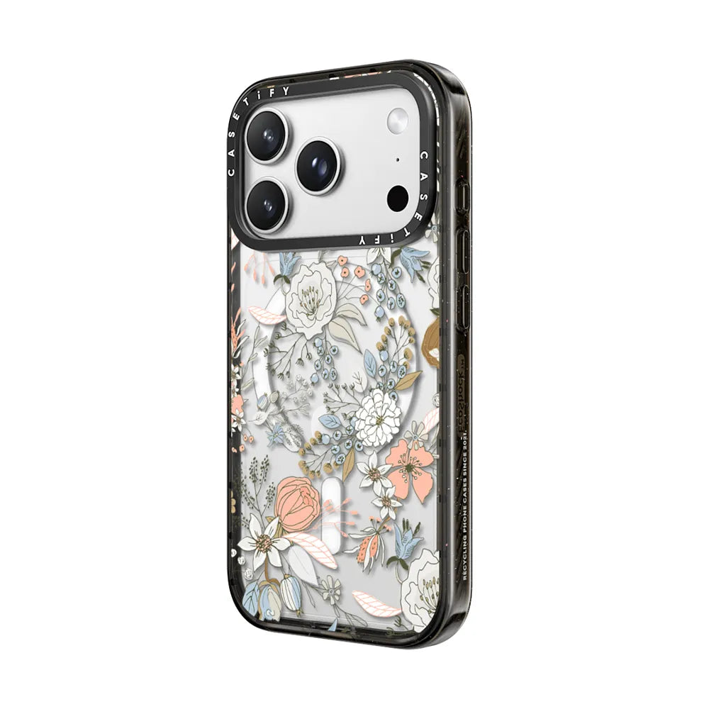 Abstract modern coral white pastel rustic floral