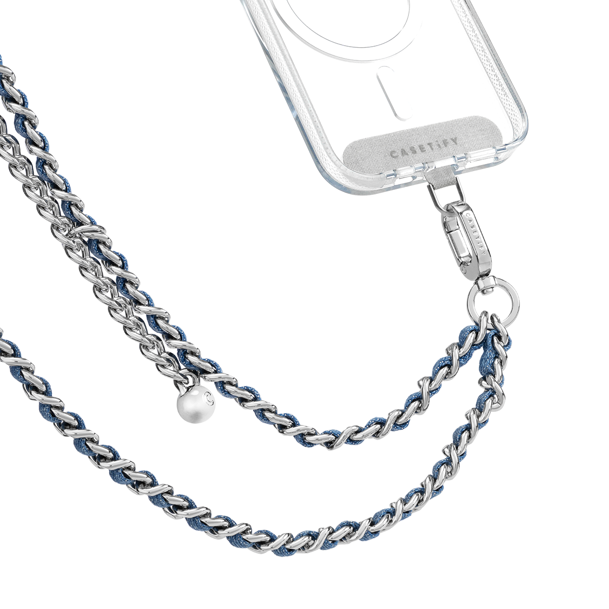 Denim Cross-body Chain - Blue  | Image 1