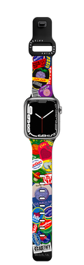 Devil Fruits Label Sticker Watch Band | Apple Watch Series 7-9 (45mm) / Impact Band / Black | Image 1