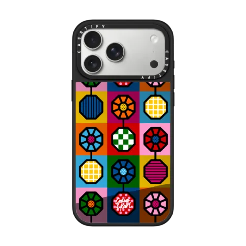 Bloom by Craig & Karl | iPhone 17 Pro Max / Mirror Case MagSafe Compatible / Silver on Black | Image 1