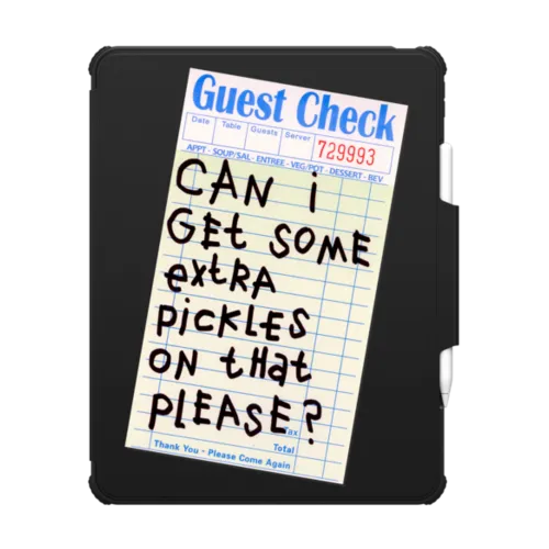 Extra Pickles Please | iPad Pro 13-inch (M4/M5) / iPad Impact Folio Case / Black | Image 1