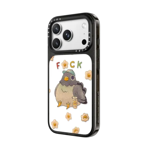 Pigeon and Daisies | iPhone 18 Pro Max / Impact Case MagSafe Compatible - Glossy / Glossy Black | Image 2