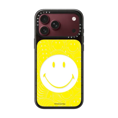 Smiley Phone Case - Yellow Edition | iPhone 18 Pro Max / Impact Case MagSafe Compatible - Glossy / Glossy Black | Image 1
