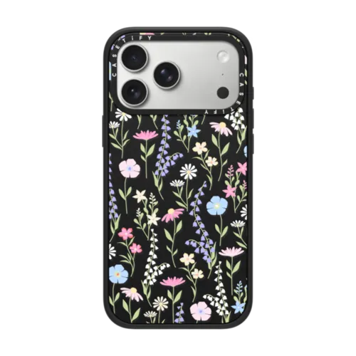 pink pastel cute floral | iPhone 17 Pro Max / Impact Case MagSafe Compatible / Matte Black | Image 1