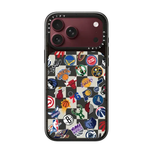 NBA Checkered Logo Case | iPhone 18 Pro Max / Impact Case MagSafe Compatible - Glossy / Glossy Black | Image 1