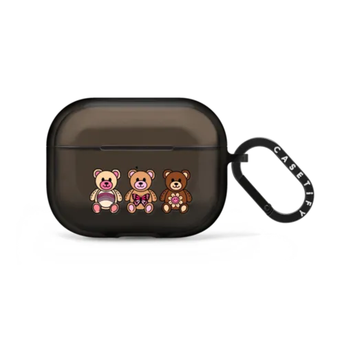 Teddie Friends by The Funkie Flower | AirPods Pro 2 / Earbuds Impact Case / Black | Image 1