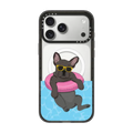 Swimming Frenchie (Black) | iPhone 17 Pro Max / Impact Case MagSafe Compatible / Black | Image 1