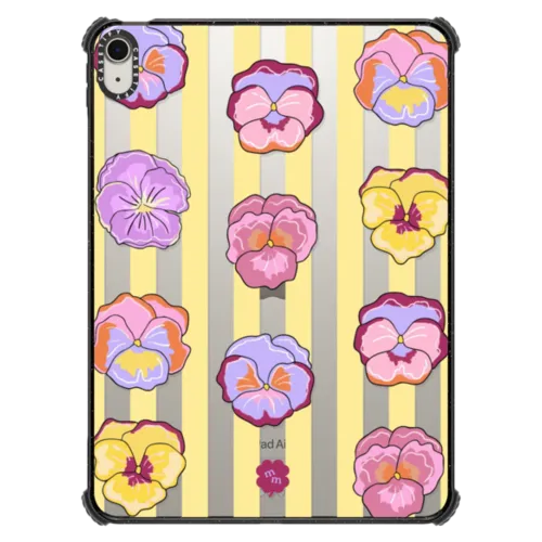 Pansy Stripe | iPad Air 11-inch (M2 - M4) / iPad Impact Case / Black | Image 1
