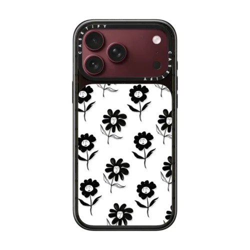 Monochrome Bloom | iPhone 18 Pro Max / Impact Case MagSafe Compatible - Glossy / Glossy Black | Image 1