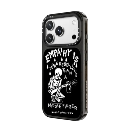 empathy is more rebellious than a middle finger | iPhone 18 Pro / Impact Case MagSafe Compatible - Glossy / Glossy Black | Image 2