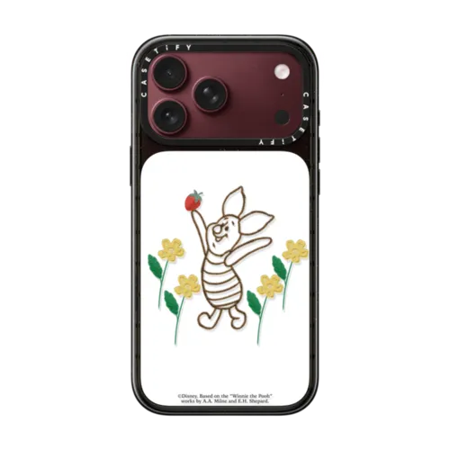 Winnie The Pooh & Friends Embroidered Phone Case - Piglet | iPhone 18 Pro Max / Impact Case MagSafe Compatible - Glossy / Glossy Black | Image 1