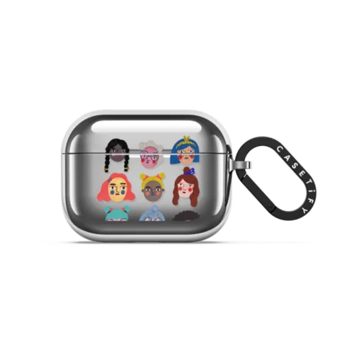 GIRLS by Daria Solak Illustrations | AirPods Pro 3 / Earbuds Mirror Case / Silver | Image 1