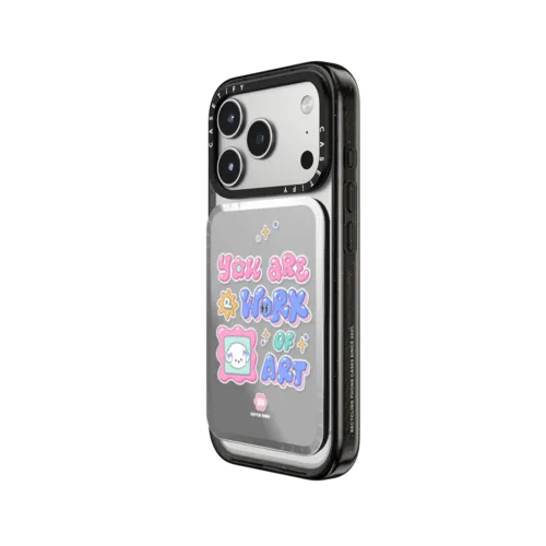You are a work of art Typography | Snappy Cardholder Stand / Snappy Mirror Cardholder Stand MagSafe Compatible / Silver | Image 2