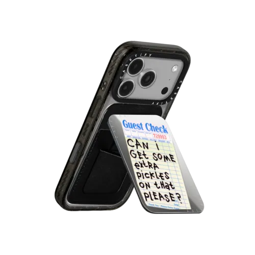 Extra Pickles Please | Snappy Cardholder Stand / Snappy Mirror Cardholder Stand MagSafe Compatible / Silver | Image 3