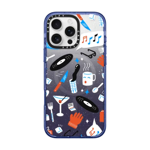 Winter Thriller by Katie Benn | iPhone 16 Pro Max / Impact Case MagSafe Compatible / Glitter Indigo | Image 1