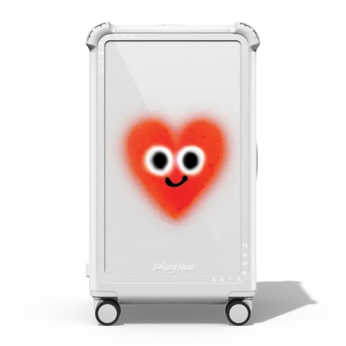 Soft Heart | 29" Check-In Trunk Suitcase / Bounce Suitcase / Glossy Cloud White | Image 1