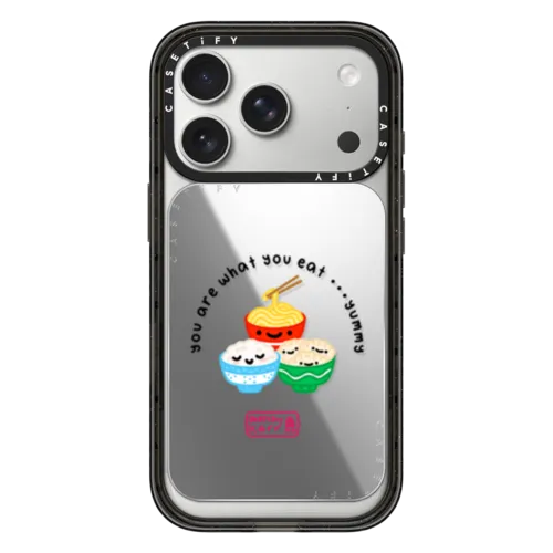 You Are What You Eat Carbs | Snappy Cardholder Stand / Snappy Mirror Cardholder Stand MagSafe Compatible / Silver | Image 1