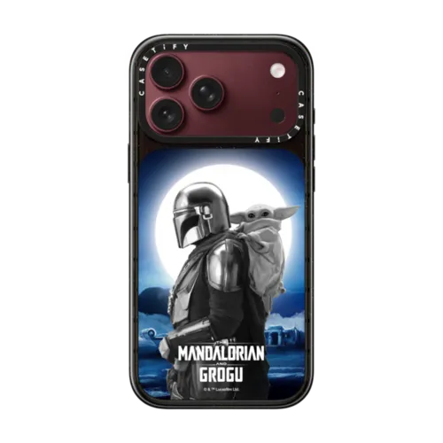 The Mandalorian™ and Grogu Moon Case | iPhone 18 Pro Max / Impact Case MagSafe Compatible - Glossy / Glossy Black | Image 1
