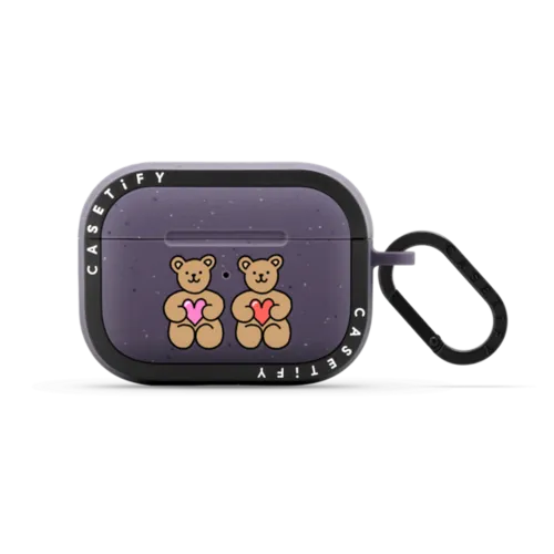 Teddy Bear Love | AirPods Pro 2 / Earbuds Bounce Case / Matte Deep Purple | Image 1