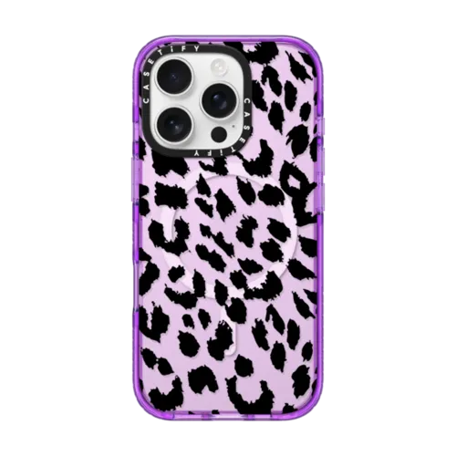 Lacie Leopard | iPhone 16 Pro / Impact Case MagSafe Compatible / Purple | Image 1