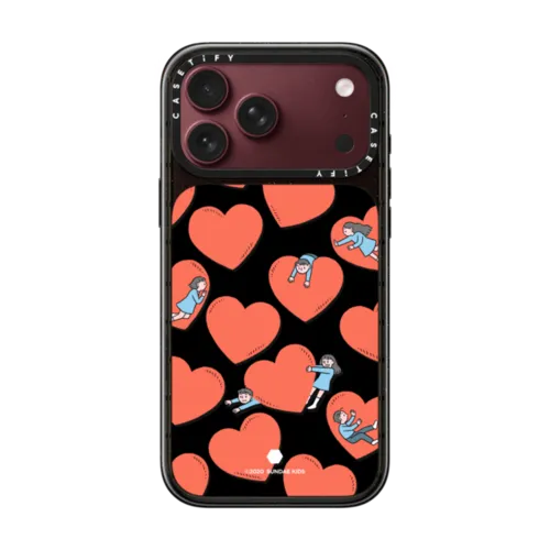 Sundae Kids- Hearts | iPhone 18 Pro Max / Impact Case MagSafe Compatible - Glossy / Glossy Black | Image 1
